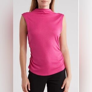 French Connection Women’s Rosita Shirred Tank Pink Womens Medium